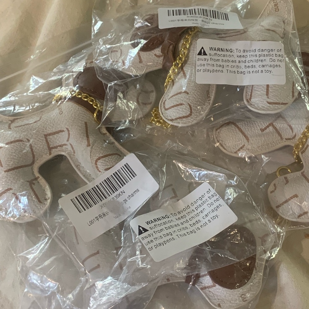 White and Brown Dog Keychain